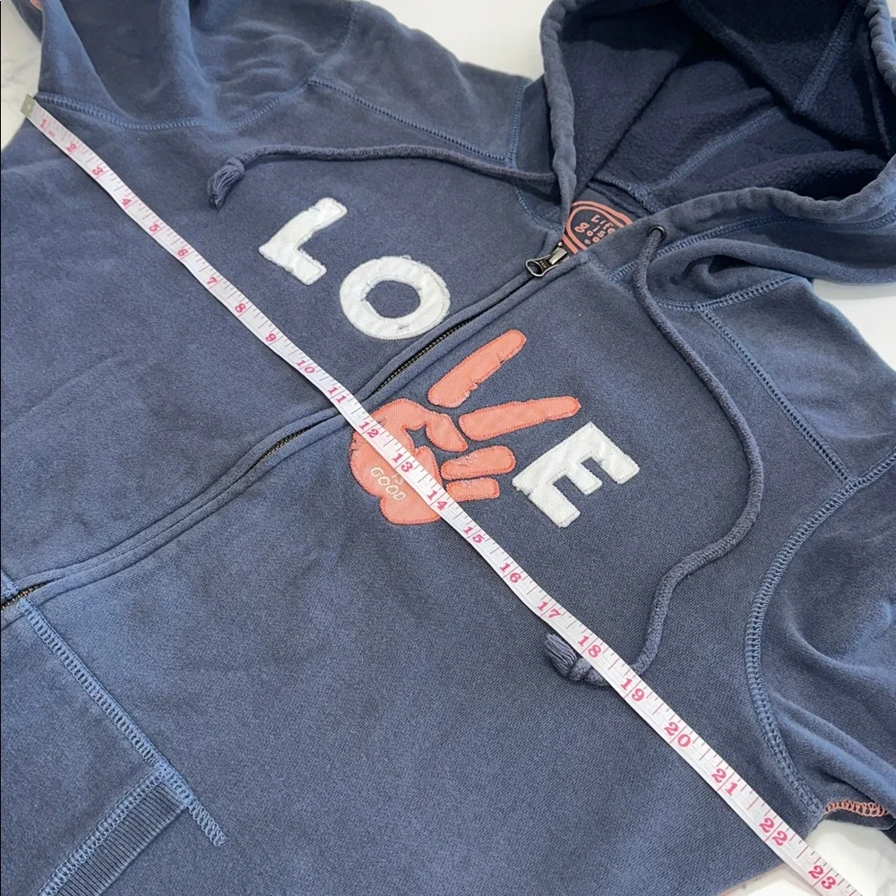 LIFE IS GOOD SIZE L~PEACE SIGN LOVE ZIP UP SWEATSHIRT JACKET ~HOODIE TOP SHIRT - Picture 5 of 12